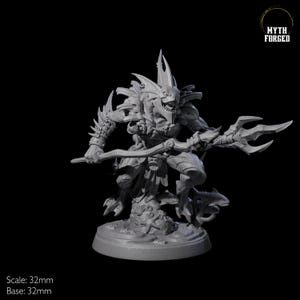 Sodden Sahuagin, Merrow or Kau-Toa Warrior Miniature C for D&D, Dungeons and Dragons, Pathfinder and many other tabletop games