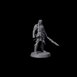 Muscular Elf Frost Guardian En miniatyr för D&D, Dungeons and Dragons, Pathfinder och många andra brädspel