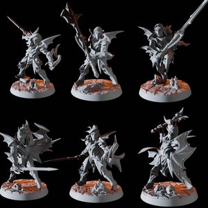 Seis miniaturas de spawn de vampiros blindados para D&D, Dungeons and Dragons, Pathfinder e muitos outros jogos de mesa