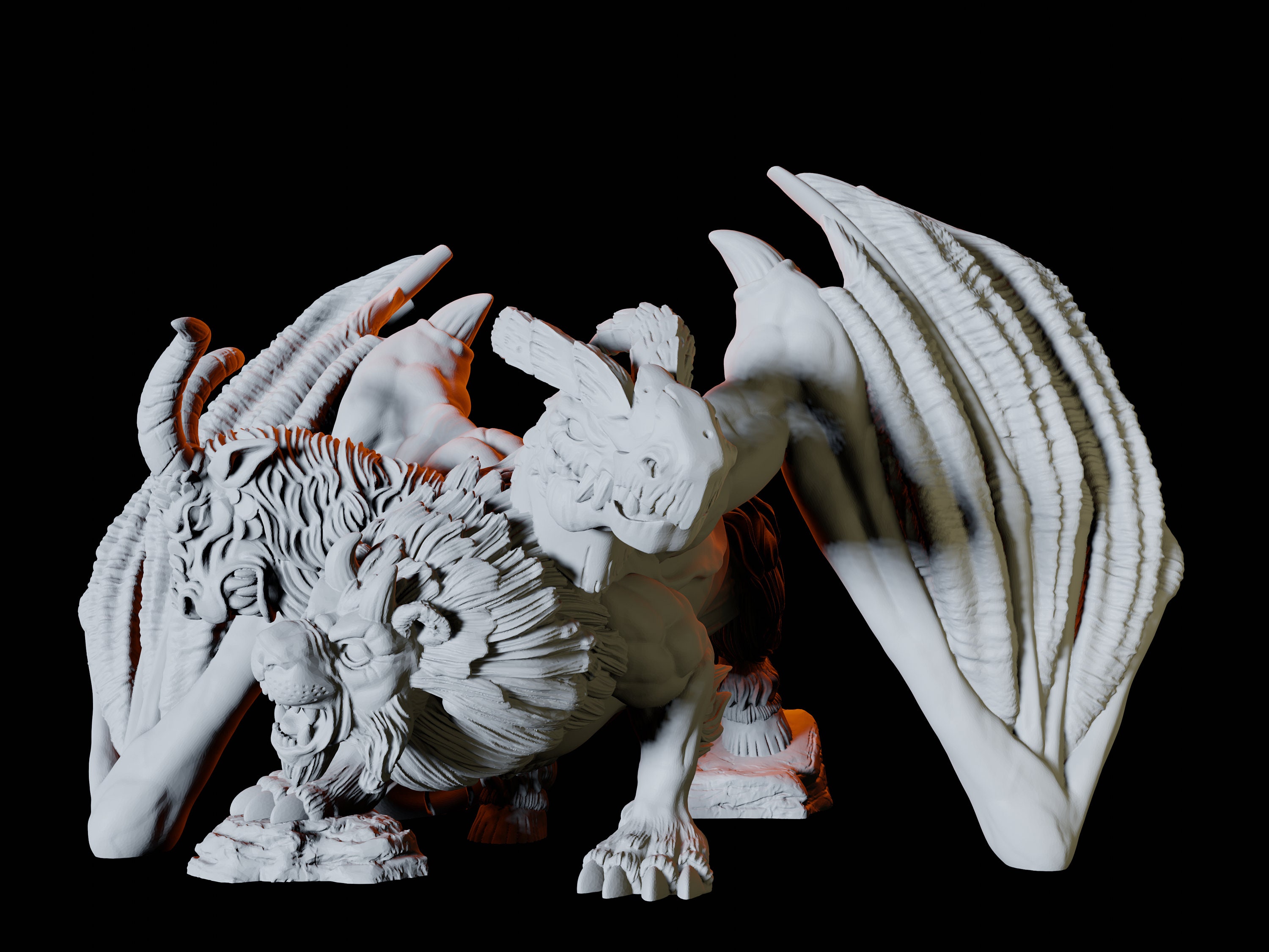 Chimera tabletop RPG Warhammer Age of Sigmar miniature for Dungeons & Dragons Chimera tabletop RPG Warhammer Age of Sigmar miniature for Dungeons & Dragons