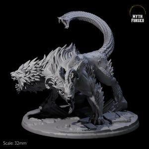 Prowling Chimera Miniature for D&D, Dungeons and Dragons, Pathfinder and many other tabletop games
