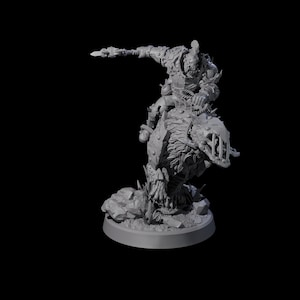Miniature Ironclad Orc Warg Rider C pour D&D, Donjons et Dragons, Pathfinder et de nombreux autres jeux de table