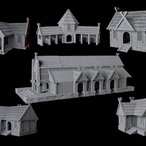 Complete Saxon Village Scatter Terrain for D&D, Dungeons and Dragons, Pathfinder and Wargames - Kingdom of Saxonia