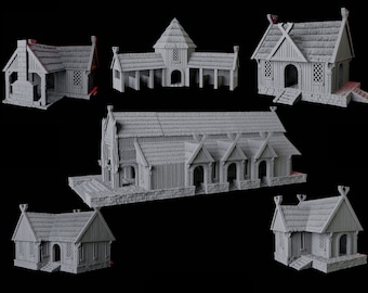 Komplettes Saxonia Dorf Scatter Gelände für D&D, Dungeons and Dragons, Pathfinder und Kriegsspiele - Kingdom of Saxonia