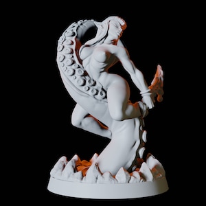 Sexy, Pin up Underwater Tentacle female Miniature for D&D, Dungeons and Dragons, Pathfinder and many other tabletop games