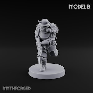 Bayonet Fixed Rifle Advancing Ashen Trooper B Miniature for D&D, Dungeons and Dragons, Pathfinder and other TTRPGs