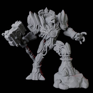 Ornate Warforged Paladin Miniature for D&D, Dungeons and Dragons, Pathfinder and many other tabletop games