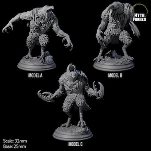 Three Mutated Kenku for D&D, Dungeons and Dragons, Pathfinder and many other tabletop games