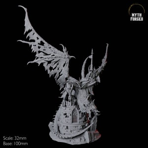 D&D、ダンジョンズ&ドラゴンズ、パスファインダー、その他多くの卓上ゲーム用の、レイスライダーミニチュア付きの壮大なドラコリッチアンデッドドラゴン
