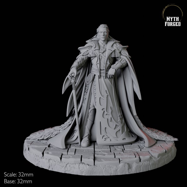 Count Dracula Miniature for D&D, Dungeons and Dragons, Pathfinder, Call of Cthulhu and many other tabletop games and RPGs