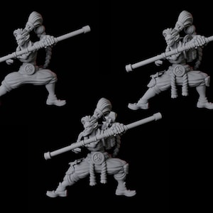 Half Orc Monk Miniature for D&D, Dungeons and Dragons, Pathfinder and many other tabletop games
