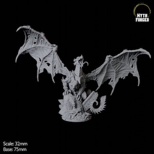 Raging Black Dragon Miniature voor D&D, Dungeons and Dragons, Pathfinder en vele andere tafelspellen