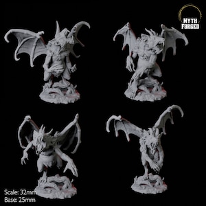 Four Demonic Rat Miniatures for D&D, Dungeons and Dragons, Pathfinder and many other tabletop games