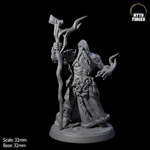 Old Northman Viking Druid Miniature for D&D, Dungeons and Dragons, Pathfinder and many other tabletop games
