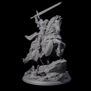 Miniatura de paladín humano triunfante para D&D, Dungeons and Dragons, Pathfinder y muchos otros juegos de mesa