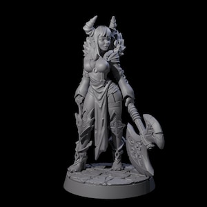 Steadfast Tiefling Fighter Miniature for D&D, Dungeons and Dragons, Pathfinder and many other tabletop games
