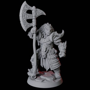 Mountain Female Orc Fighter or Barbarian Miniature for D&D, Dungeons and Dragons, Pathfinder and many other tabletop games