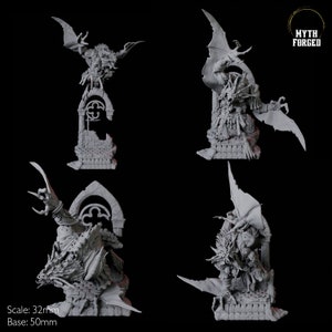 Cztery miniatury Screeching Dire Bat do gier D&D, Dungeons and Dragons, Pathfinder i wielu innych gier planszowych