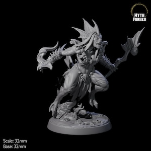 Sodden Sahuagin, Merrow or Kau-Toa Warrior Miniature E for D&D, Dungeons and Dragons, Pathfinder and many other tabletop games