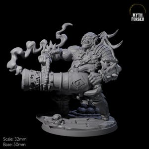 Mega Cannoneer Ogre Miniature for D&D, Dungeons and Dragons, Pathfinder and many other tabletop games