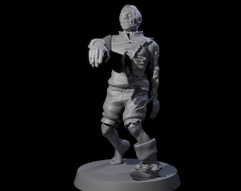 Lurching Zombie D Miniature for D&D, Dungeons and Dragons, Pathfinder and many other tabletop games