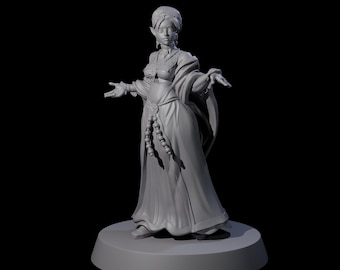 Miniatura de doncella elfa noble para D&D, Dungeons and Dragons, Pathfinder y muchos otros juegos de mesa