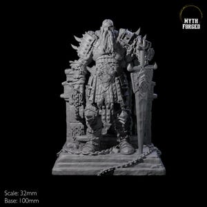 Entombed Frost Giant King Miniature for D&D, Dungeons and Dragons, Pathfinder and many other tabletop games