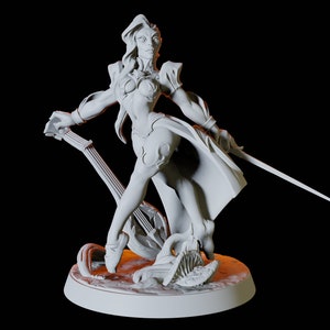 Sexy, Pin Up Elven Female Miniature für D&D, Dungeons and Dragons, Pathfinder und viele andere Tabletop Spiele