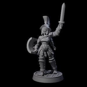 Rallying Gladiator Miniature for D&D, Dungeons and Dragons, Pathfinder and many other tabletop games