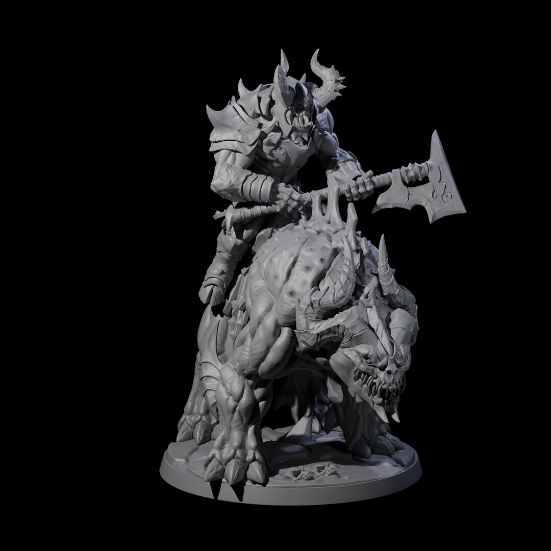 Pathfinder Ravager Demonic Ravager Riding Hellhound D Miniature for D&D, Dungeons and ...