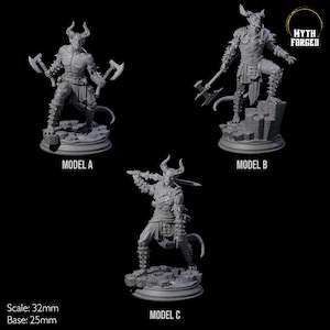 Three Snarling Vordines Miniature for D&D, Dungeons and Dragons, Pathfinder and many other tabletop games