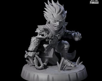 Galavanting Forest Halfling or Gnome Miniature C for D&D, Dungeons and Dragons, Pathfinder and many other tabletop games