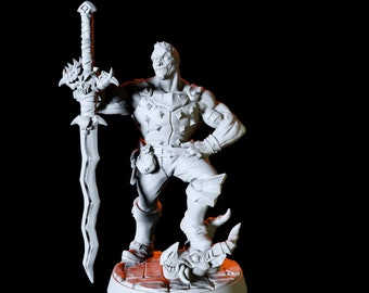 Human Barbarian Miniature voor D&D, Dungeons and Dragons, Pathfinder en vele andere tafelspellen