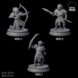 Three Cheeky Goblin Miniatures for D&D, Dungeons and Dragons, Pathfinder and many other tabletop games