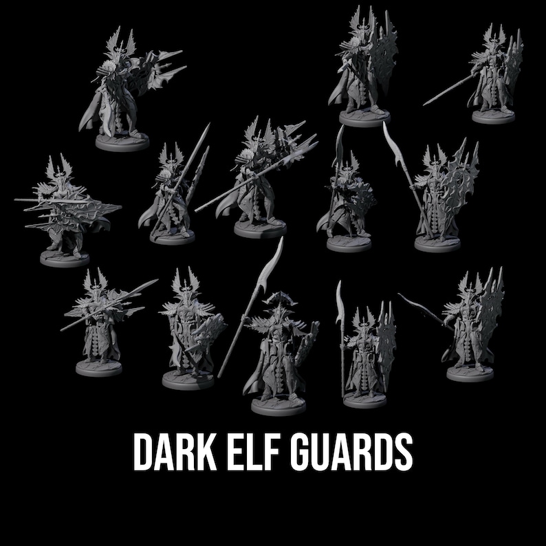 Steadfast Dark Elf Guard Company Miniature for D&D, Dungeons and ...