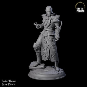 Miniatura de mago elfo sifão arcano para D&D, Dungeons and Dragons, Pathfinder e muitos outros jogos de mesa