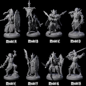 Eight Pale Drow Fighters Miniature for D&D, Dungeons and Dragons, Pathfinder and many other tabletop games