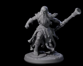 Frenetic Warrior Priest Miniature for D&D, Dungeons and Dragons, Pathfinder and many other tabletop games