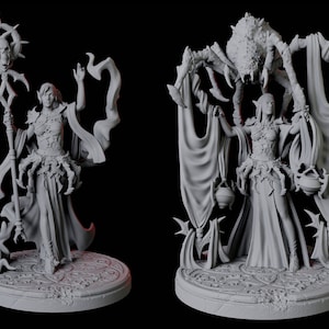 Zwei weibliche Drow Spinnen Priesterin Miniaturen für D&D, Dungeons and Dragons, Pathfinder und viele andere Tabletop Spiele