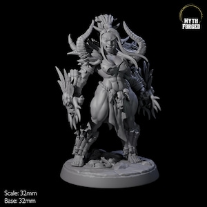 Plotting Orc Shaman Pin-up Miniature for D&D, Dungeons and Dragons, Pathfinder and many other tabletop games
