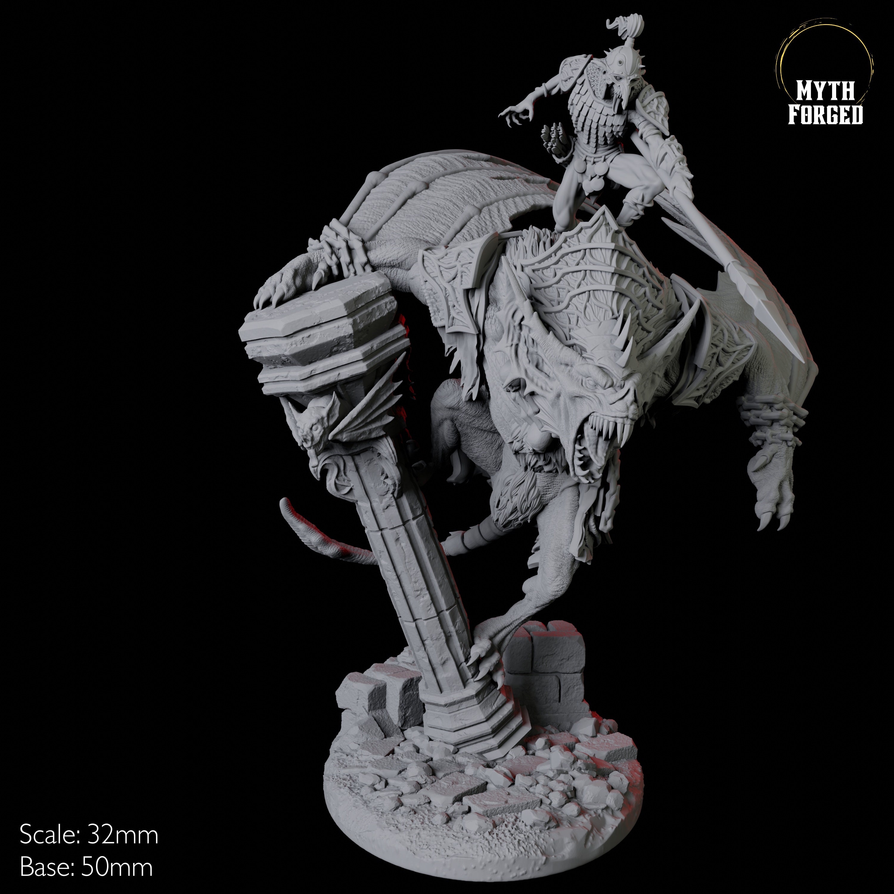 Vampire Spawn Giant Bat Rider Miniature C: D&D, Pathfinder, Tabletop ...
