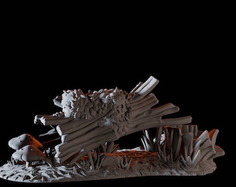 Tronco d'albero spezzato Forest Scatter Terrain Miniature per D&D, Dungeons and Dragons, Pathfinder e molti altri giochi da tavolo