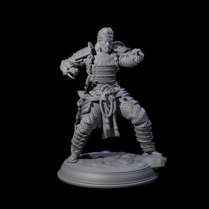 Snake Samurai Miniature for D&D, Dungeons and Dragons, Pathfinder and many other tabletop games
