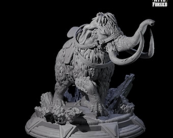 Rideable Wooly Mammoth Miniature for D&D, Dungeons and Dragons, Pathfinder and many other tabletop games