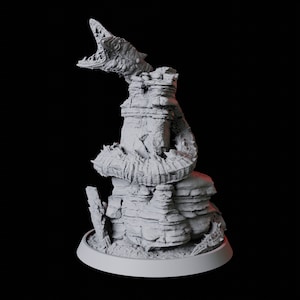 Coiled Frost Worm Miniature A for D&D, Dungeons and Dragons, Pathfinder and many other tabletop games