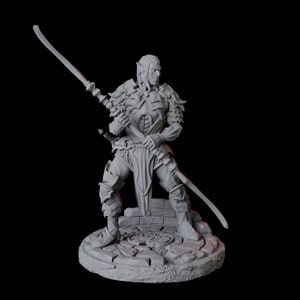 Dark Elf oder Drow Fighter Miniatur B für D&D, Dungeons and Dragons, Pathfinder und viele andere Tabletop-Spiele