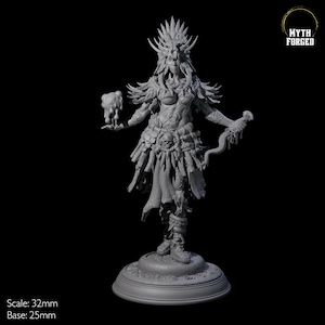 Female Goliath Shaman Miniature - D&D, Dungeons and Dragons, Pathfinder and many other tabletop games