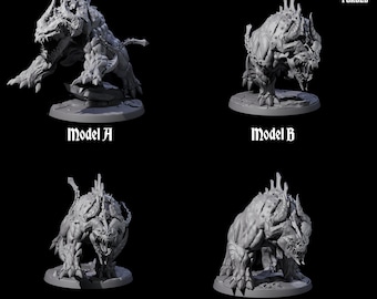 Four Hulking Hellhounds Miniature for D&D, Dungeons and Dragons, Pathfinder and many other tabletop games