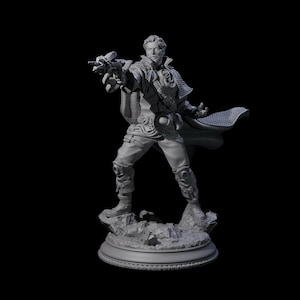 Clever Artificer Gunslinger Miniature for D&D, Dungeons and Dragons, Pathfinder and many other tabletop games