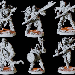 Six Orc Warriors of Barbarian Horde voor D&D, Dungeons and Dragons, Pathfinder en vele andere tafelspellen